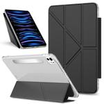 For iPad Pro 11 2024 Detachable Backshell Folding Holder Smart Tablet Leather Case(Black)