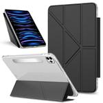 For iPad Pro 13 2024 Detachable Backshell Folding Holder Smart Tablet Leather Case(Black)