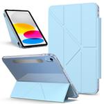 For iPad 2025 / 2022 Detachable Backshell Folding Holder Smart Tablet Leather Case(Light Blue)