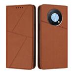 For Huawei Enjoy 50 Pro Strong Magnetic Frosted Flip Leather Phone Case(Coffee Color)