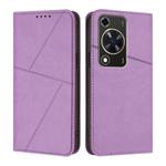 For Huawei Enjoy 70 / nova Y72 Strong Magnetic Frosted Flip Leather Phone Case(Light Purple)