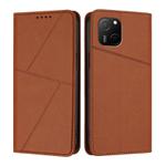 For Huawei Maimang A20 Strong Magnetic Frosted Flip Leather Phone Case(Coffee Color)