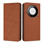 For Huawei Mate 60 Pro / Mate 60 Pro+ Strong Magnetic Frosted Flip Leather Phone Case(Coffee Color)