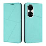For Huawei P50 Strong Magnetic Frosted Flip Leather Phone Case(Light Blue)