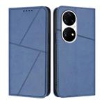 For Huawei P50 Pro Strong Magnetic Frosted Flip Leather Phone Case(Royal Blue)