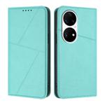 For Huawei P50 Pro Strong Magnetic Frosted Flip Leather Phone Case(Light Blue)