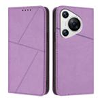 For Huawei Pura 70 Strong Magnetic Frosted Flip Leather Phone Case(Light Purple)