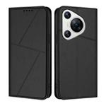 For Huawei Pura 70 Strong Magnetic Frosted Flip Leather Phone Case(Black)