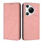 For Huawei Pura 70 Strong Magnetic Frosted Flip Leather Phone Case(Pink)