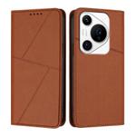 For Huawei Pura 70 Pro / Pura 70 Pro+ Strong Magnetic Frosted Flip Leather Phone Case(Coffee Color)