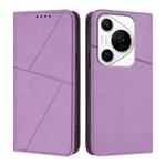 For Huawei Pura 70 Pro / Pura 70 Pro+ Strong Magnetic Frosted Flip Leather Phone Case(Light Purple)