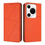 For Huawei Pura 70 Pro / Pura 70 Pro+ Strong Magnetic Frosted Flip Leather Phone Case(Orange)