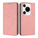 For Huawei Pura 70 Pro / Pura 70 Pro+ Strong Magnetic Frosted Flip Leather Phone Case(Pink)