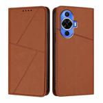 For Huawei nova 12s Strong Magnetic Frosted Flip Leather Phone Case(Coffee Color)