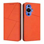 For Huawei nova 12s Strong Magnetic Frosted Flip Leather Phone Case(Orange)