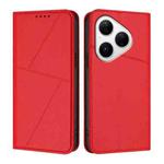 For Huawei Pura 80 5G Strong Magnetic Frosted Flip Leather Phone Case(Red)