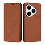 For Huawei Pura 80 5G Strong Magnetic Frosted Flip Leather Phone Case(Coffee Color)