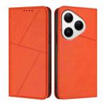 For Huawei Pura 80 5G Strong Magnetic Frosted Flip Leather Phone Case(Orange)