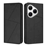 For Huawei Pura 80 5G Strong Magnetic Frosted Flip Leather Phone Case(Black)
