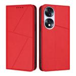 For Honor 70 Strong Magnetic Frosted Flip Leather Phone Case(Red)