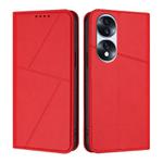 For Honor 70 Pro Strong Magnetic Frosted Flip Leather Phone Case(Red)