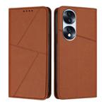 For Honor 70 Pro Strong Magnetic Frosted Flip Leather Phone Case(Coffee Color)