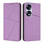 For Honor 70 Pro Strong Magnetic Frosted Flip Leather Phone Case(Light Purple)