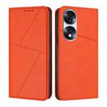 For Honor 70 Pro Strong Magnetic Frosted Flip Leather Phone Case(Orange)