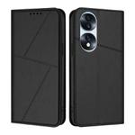 For Honor 70 Pro Strong Magnetic Frosted Flip Leather Phone Case(Black)