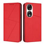 For Honor 90 Strong Magnetic Frosted Flip Leather Phone Case(Red)