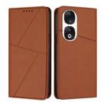 For Honor 90 Strong Magnetic Frosted Flip Leather Phone Case(Coffee Color)