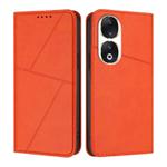 For Honor 90 Strong Magnetic Frosted Flip Leather Phone Case(Orange)