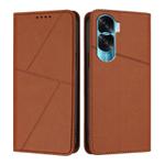 For Honor 90 Lite / Honor X50i Strong Magnetic Frosted Flip Leather Phone Case(Coffee Color)