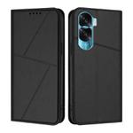 For Honor 90 Lite / Honor X50i Strong Magnetic Frosted Flip Leather Phone Case(Black)