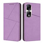 For Honor 90 Pro Strong Magnetic Frosted Flip Leather Phone Case(Light Purple)