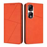 For Honor 90 Pro Strong Magnetic Frosted Flip Leather Phone Case(Orange)