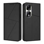 For Honor 90 Pro Strong Magnetic Frosted Flip Leather Phone Case(Black)