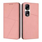 For Honor 90 Pro Strong Magnetic Frosted Flip Leather Phone Case(Pink)