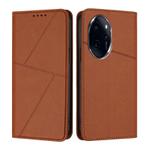 For Honor 100 Pro Strong Magnetic Frosted Flip Leather Phone Case(Coffee Color)