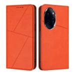 For Honor 100 Pro Strong Magnetic Frosted Flip Leather Phone Case(Orange)