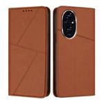 For Honor 200 Pro Strong Magnetic Frosted Flip Leather Phone Case(Coffee Color)