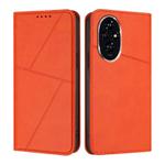 For Honor 200 Pro Strong Magnetic Frosted Flip Leather Phone Case(Orange)