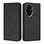 For Honor 200 Pro Strong Magnetic Frosted Flip Leather Phone Case(Black)