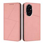 For Honor 200 Pro Strong Magnetic Frosted Flip Leather Phone Case(Pink)