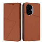 For Honor 300 Strong Magnetic Frosted Flip Leather Phone Case(Coffee Color)