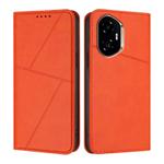 For Honor 300 Strong Magnetic Frosted Flip Leather Phone Case(Orange)