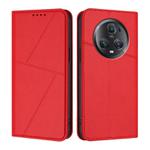 For Honor Magic5 Pro Strong Magnetic Frosted Flip Leather Phone Case(Red)