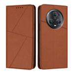 For Honor Magic5 Pro Strong Magnetic Frosted Flip Leather Phone Case(Coffee Color)