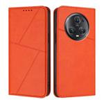 For Honor Magic5 Pro Strong Magnetic Frosted Flip Leather Phone Case(Orange)