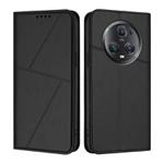 For Honor Magic5 Pro Strong Magnetic Frosted Flip Leather Phone Case(Black)